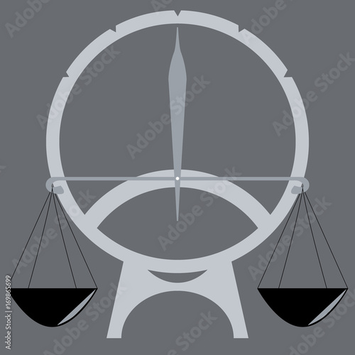 Balance scales. Measurement tool. Vector