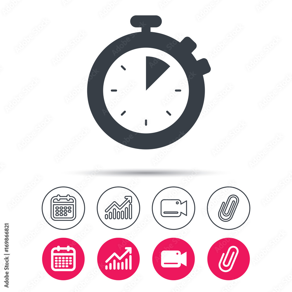 Stopwatch icon. Timer or clock device sign. Stopwatch icon. Timer or clock device sign.