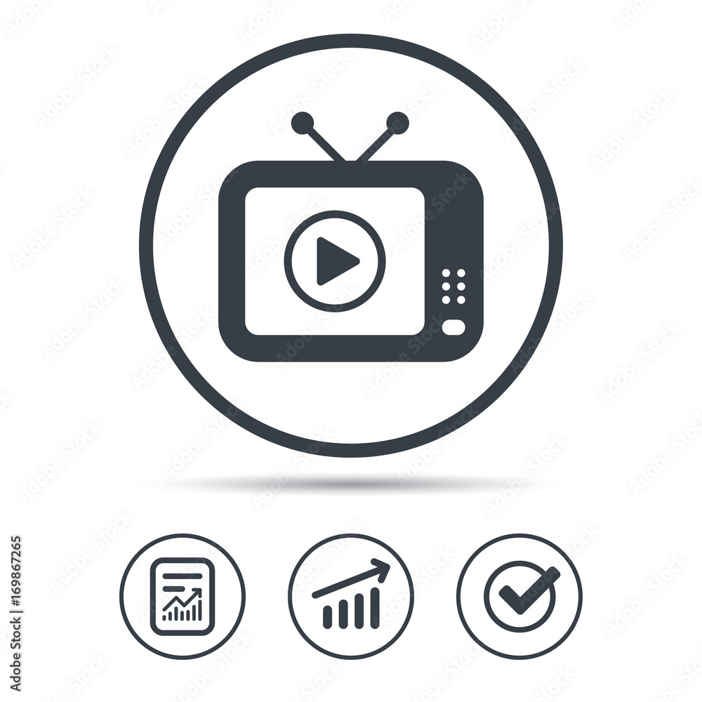 TV icon. Retro television sign. TV icon. Retro television sign.