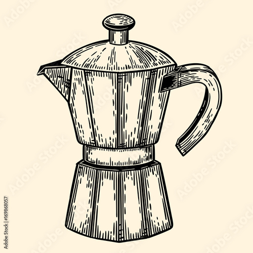 Coffeepot. Vector illustration in sketch style