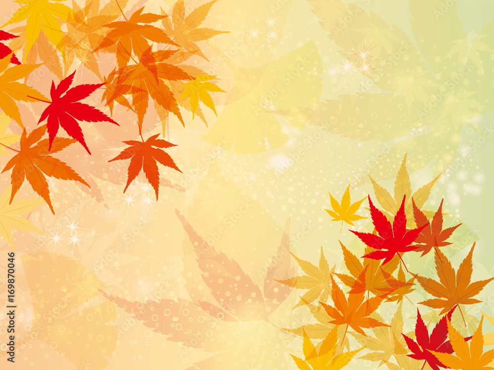 紅葉 秋のイメージの背景 オーナメント 横型 モミジのイラスト Background Of The Image Of Autumn Stock Vector Adobe Stock