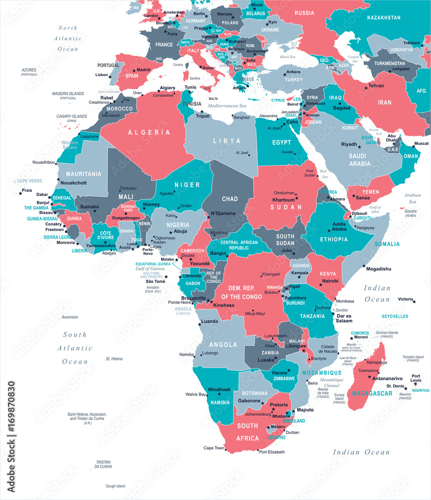 Africa Map - Vector Illustration Stock Vector | Adobe Stock