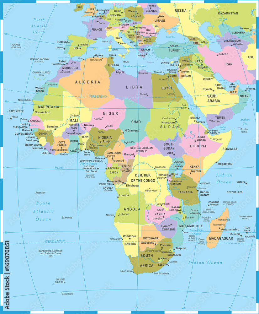 Fototapeta premium Africa Map - Vector Illustration