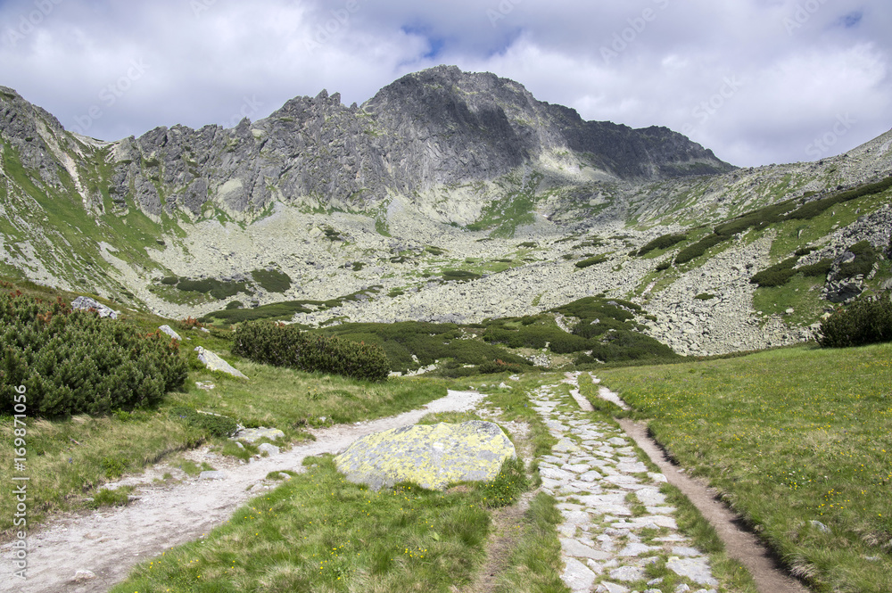 Furkot valley hiking trail in High Tatras, summer touristic season, wild nature, touristic trail,