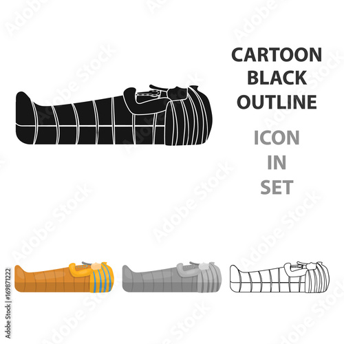 Pharaoh sarcophagus icon in cartoon style isolated on white background. Ancient Egypt symbol stock vector illustration.
