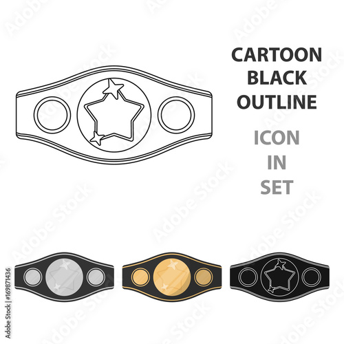 Boxing championship belt icon in combo style isolated on white background. Boxing symbol stock vector illustration.