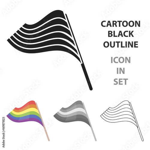 Flags icon cartoon. Single gay icon from the big minority, homosexual cartoon.