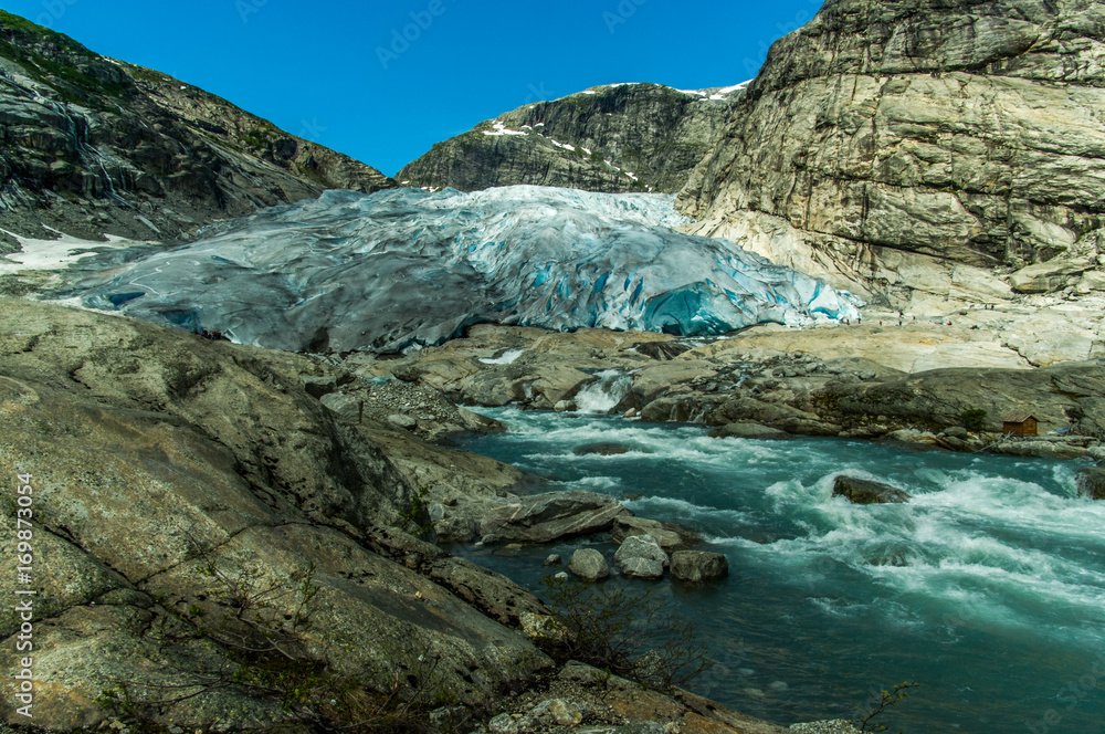 Glacier with river