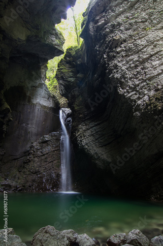 Waterfall in a cave