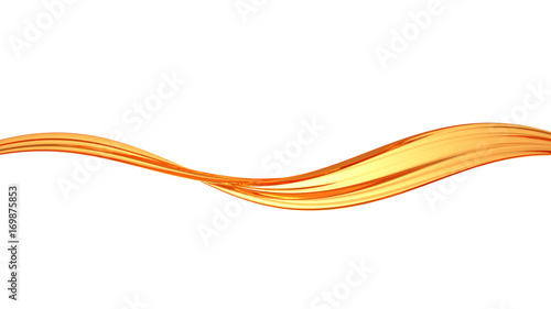 Stream burst of orange juice. 3d illustration, 3d rendering.