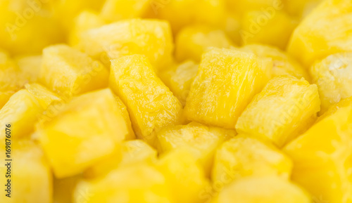 Portion of Pineapple  sliced   selective focus