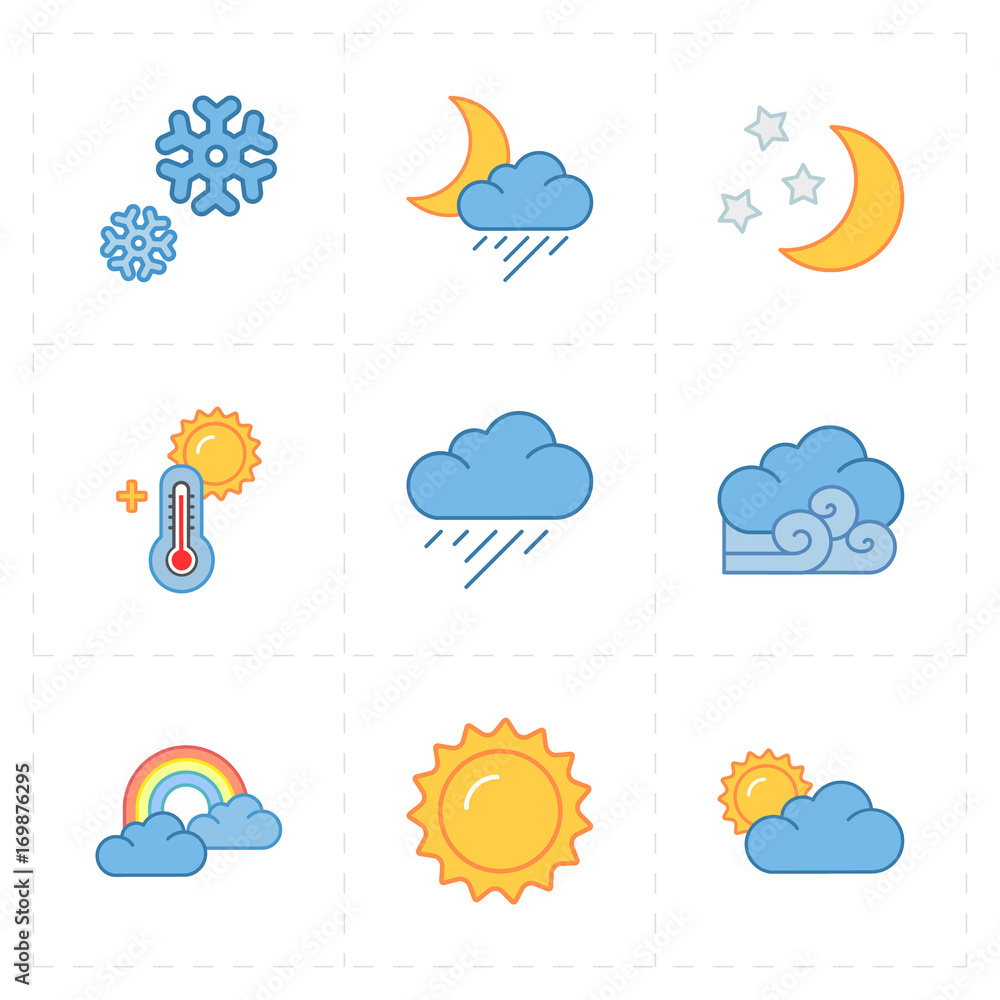 Obraz premium modern weather icons