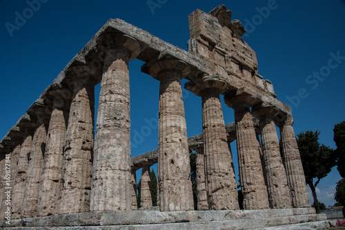 Tempel in Paestum archäologische Ausgrabungsstätte, Salerno, Campania, Italien