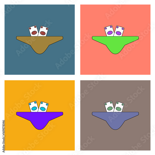 flat vector icon design collection money in female thong
