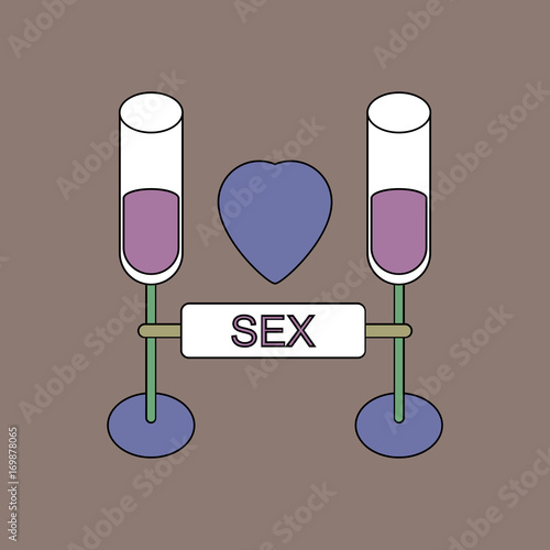 flat vector icon design collection sex and cocktails