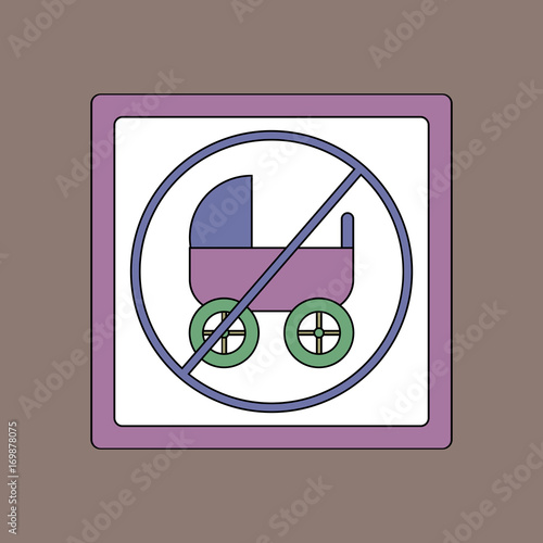 flat vector icon design collection strollers not allowed