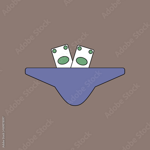 flat vector icon design collection money in female thong
