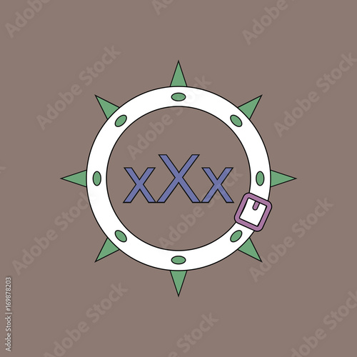 flat vector icon design collection sadomasochism leather collar