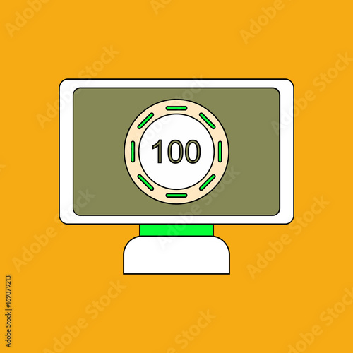 flat vector icon design collection casino chip on screen