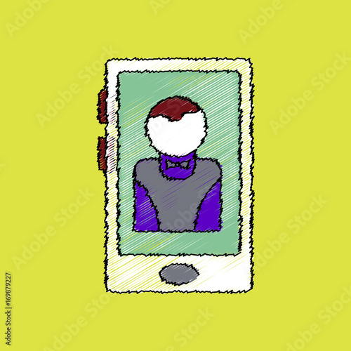 flat shading style icon dealer silhouette on screen