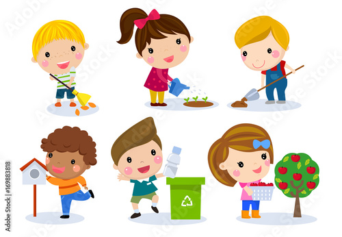 Group of children collection