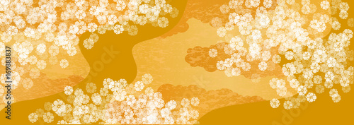 屏風 長 黄土色