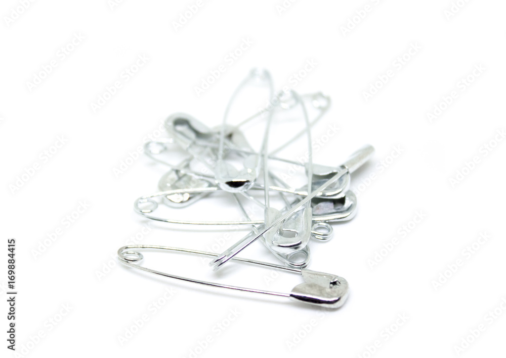 Fototapeta premium Metal safety pin art set object