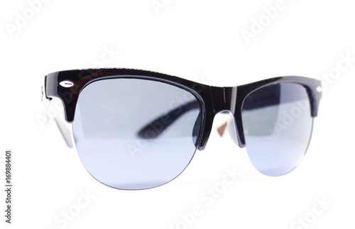 Blue sun glasses isolated over the white background