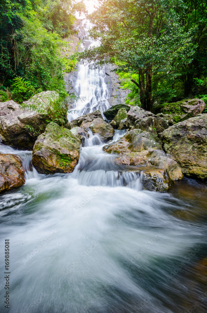 Fototapeta premium Amazing beautiful waterfalls at Sarika Waterfall.