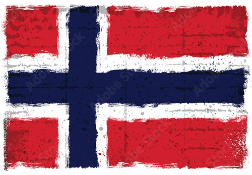 Grunge elements with flag of Norway. 