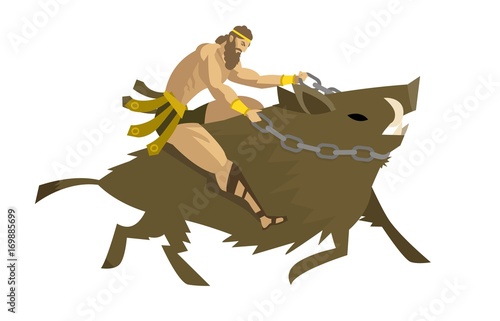 hercules mythology labors taming the giant wild pig