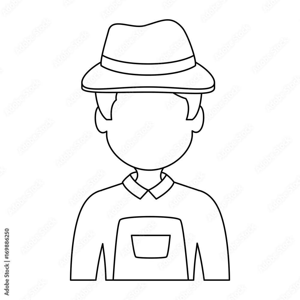 farmer avatar character icon vector illustration design
