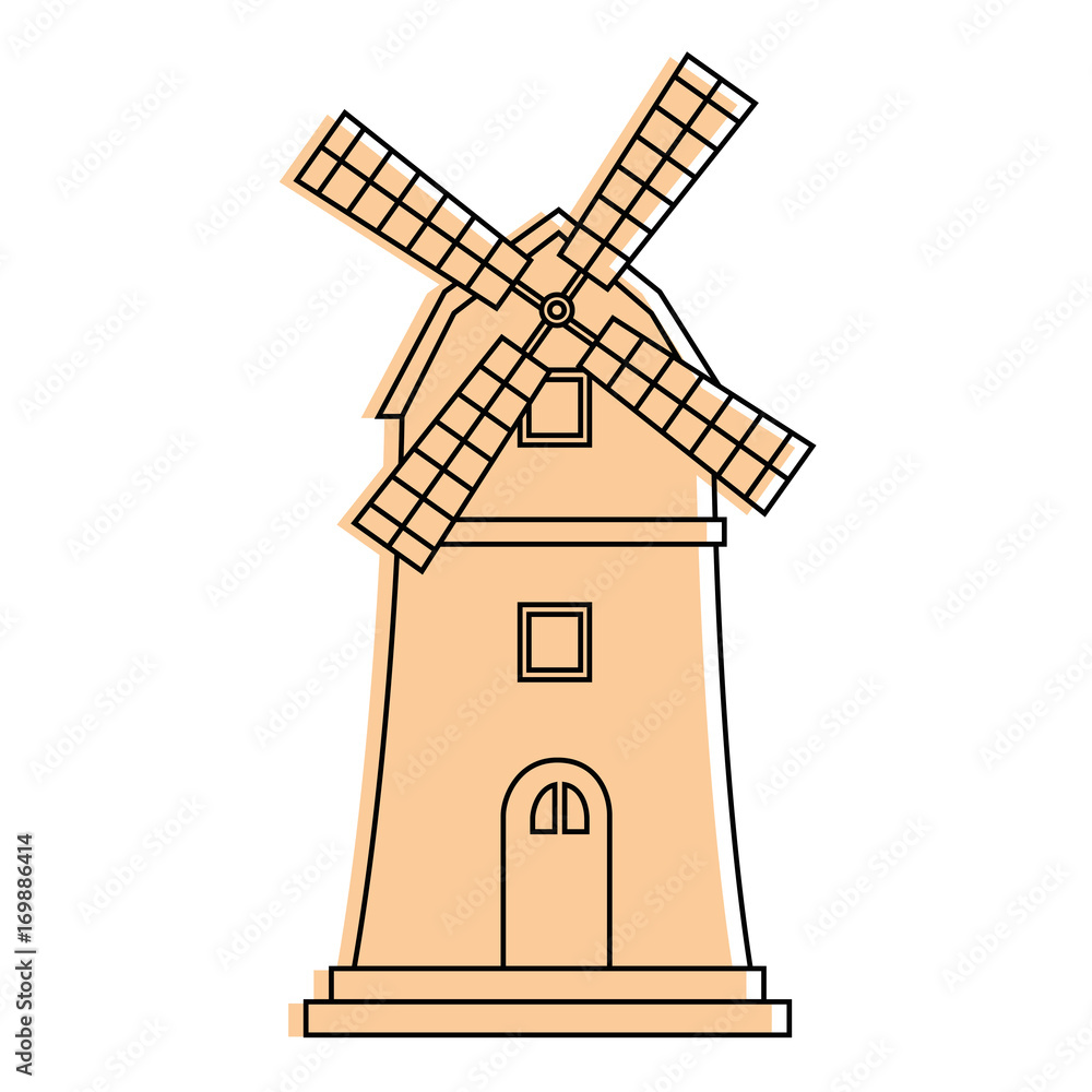 windmill building isolated icon vector illustration design windmill building isolated icon vector illustration design