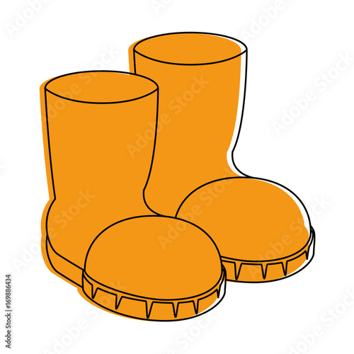 farm boots isolated icon vector illustration design