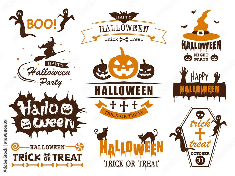 Fototapeta premium ハロウィン ラベル素材セット