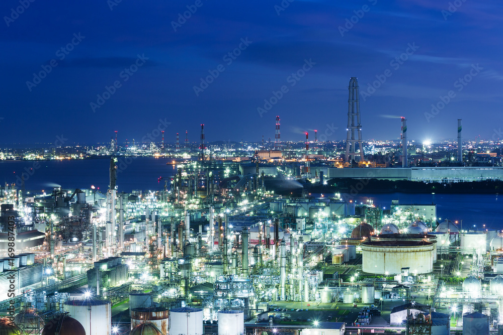Industrial plants in Yokkaichi of Japan