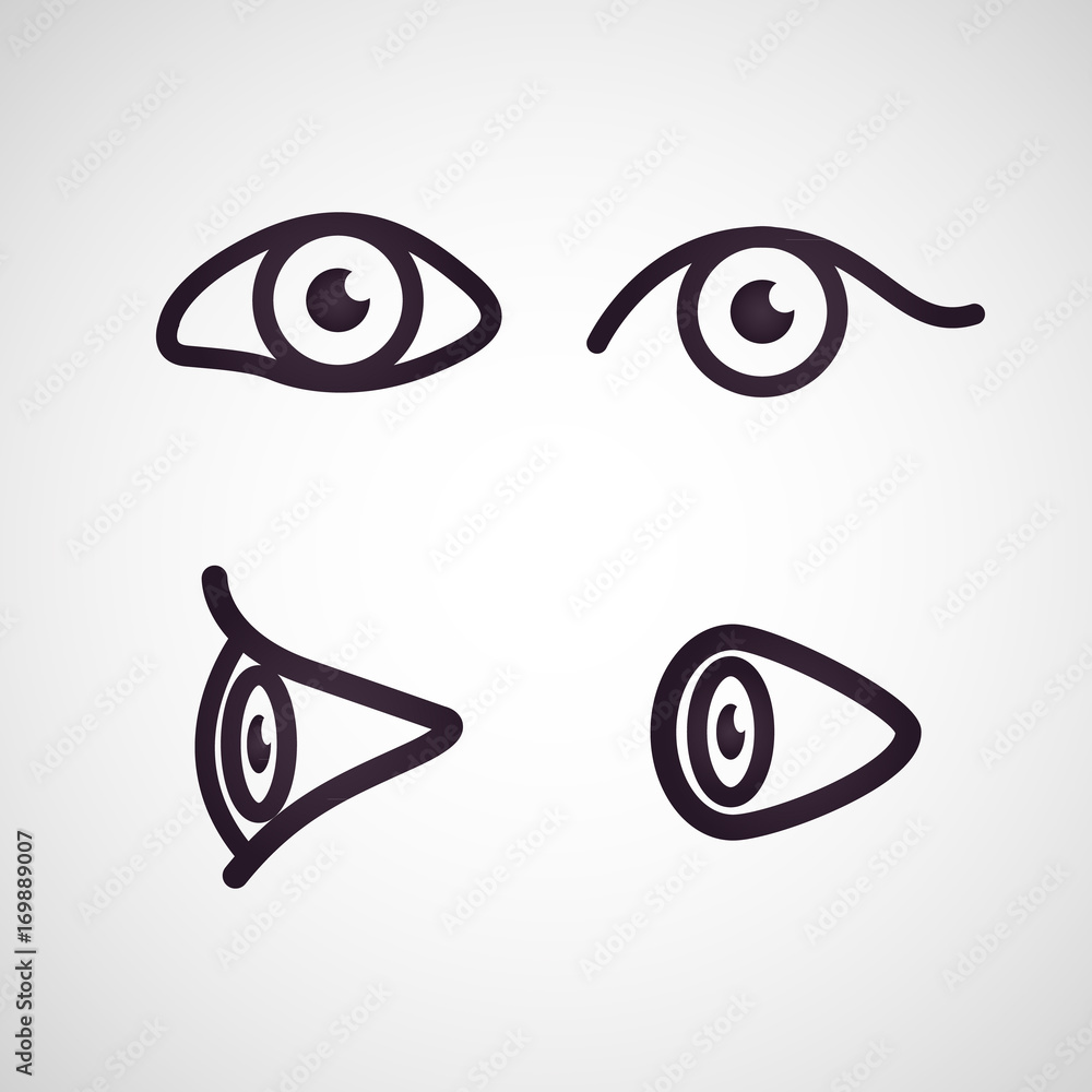 Eyes and eye icon set vector collection Eyes and eye icon set vector collection
