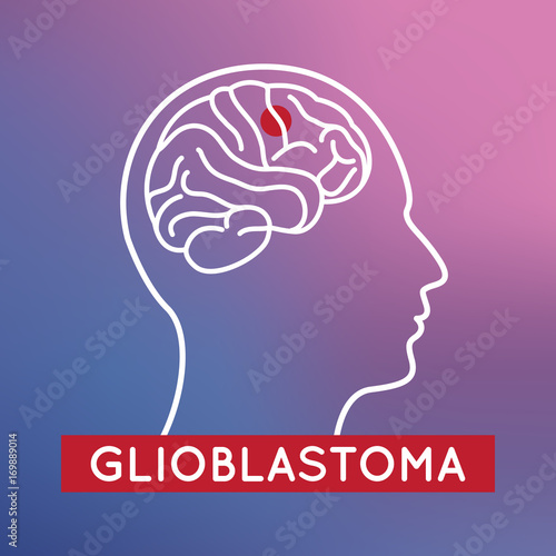 Glioblastoma vector icon illustration, brain vector