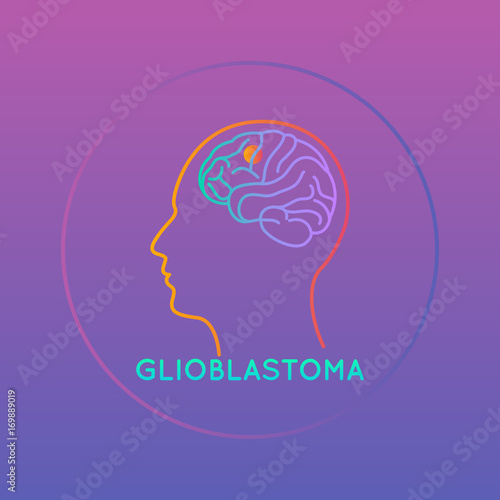 Glioblastoma vector icon illustration, brain vector