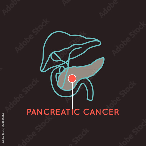 pancreatic cancer vector logo icon illustration