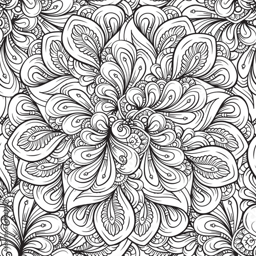 Vector abstract black and white seamless pattern