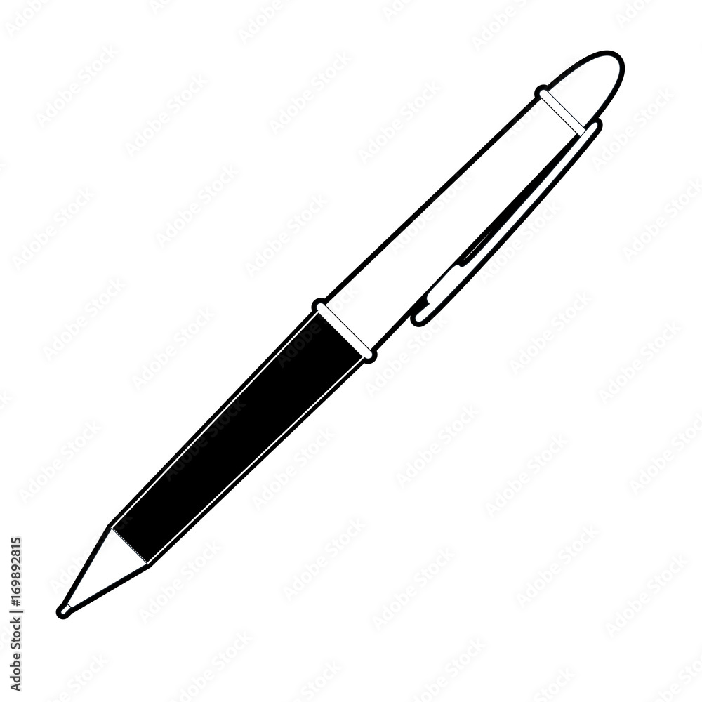 pen icon black silhouette and thick contour pen icon black silhouette and thick contour