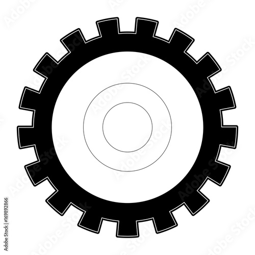 pinion icon black silhouette and thick contour