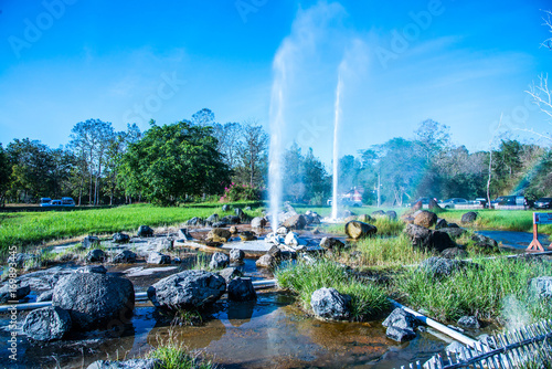 Sankamphaeng hot spring in Chiangmai province photo