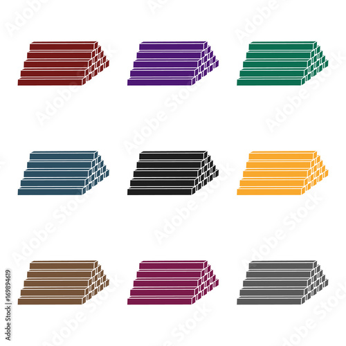 Stack of lumbers icon in black style isolated on white background. Sawmill and timber symbol stock vector illustration.