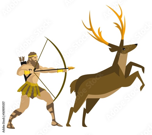twelve labors mythology hercules heracles hunting the deer hind of Ceryneia