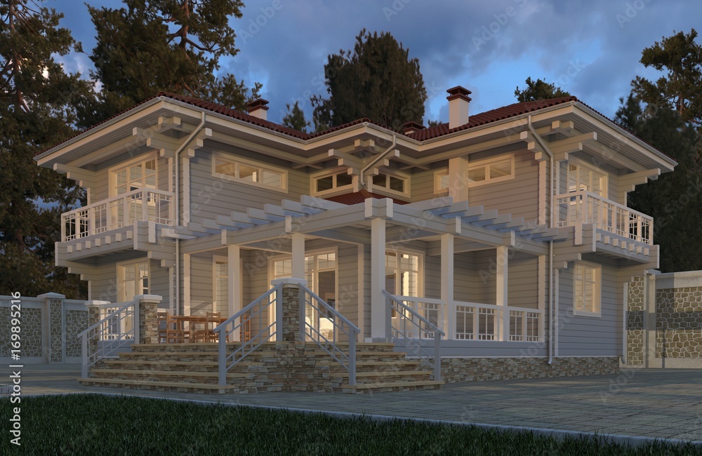 Obraz premium House 3d Illustration.