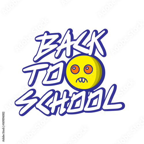reluctance to go to school, logo concept school and monsters