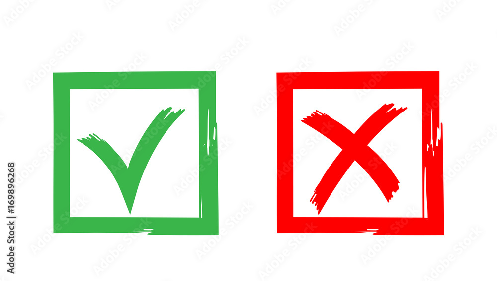Vector icon sign to vote Yes and No Vector icon sign to vote Yes and No