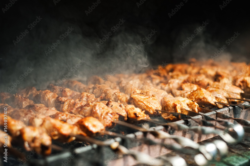 Delicious fragrant skewers cooked in the oven